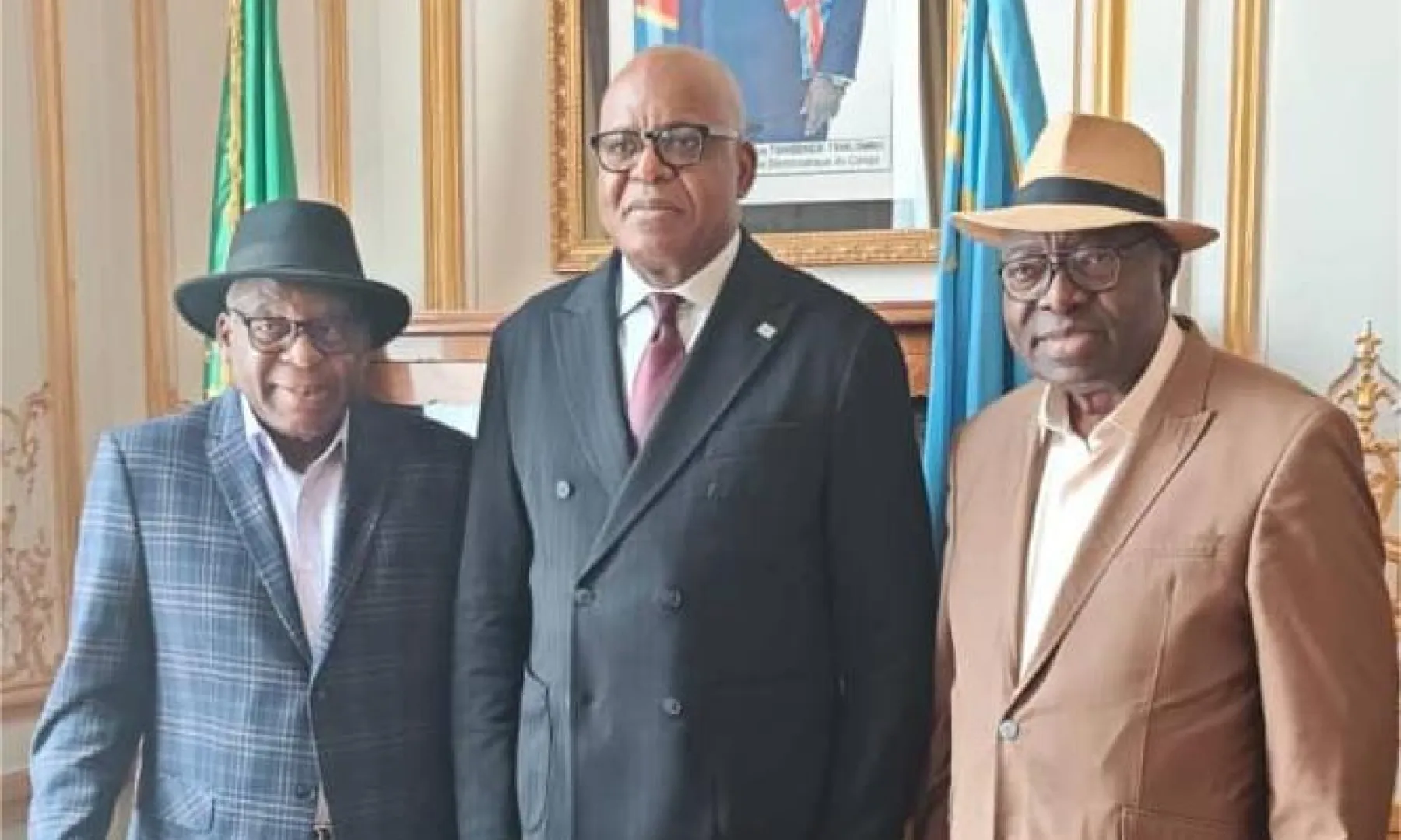 Paris &mdash; Le trio MADJESI re&ccedil;u &agrave; l&rsquo;ambassade de la RDC